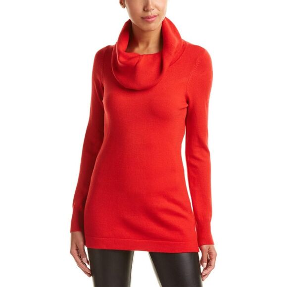 French Connection Womens Cowl Neck Sweater‎ Large Red Pullover Soft Classic - Picture 1 of 10